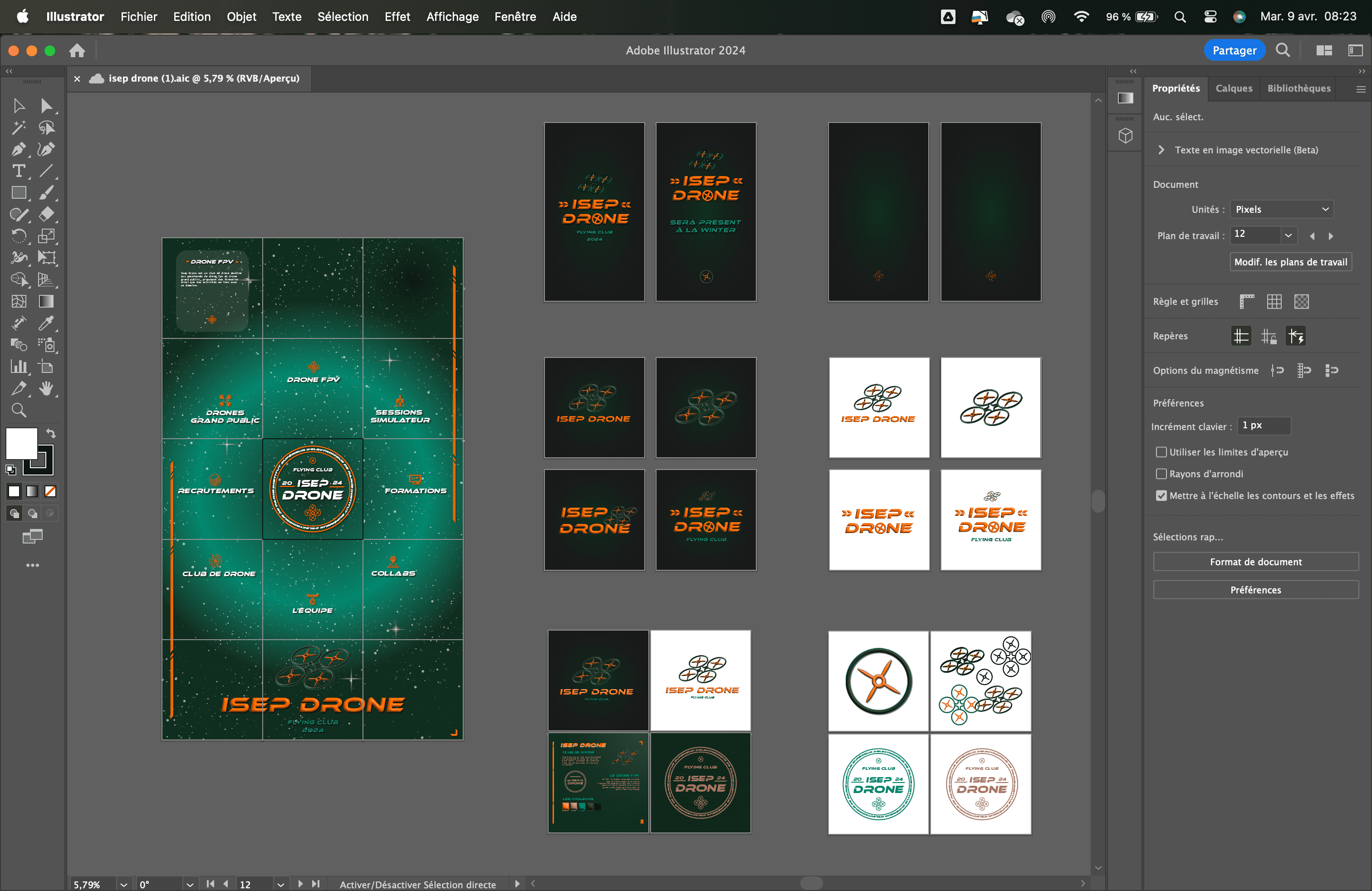 Moodboard pour mon club de drone